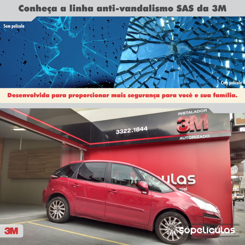 Conheça a linha anti- vandalismo SAS da 3M, desenvolvida para proporcionar mais segurança para você e sua família.